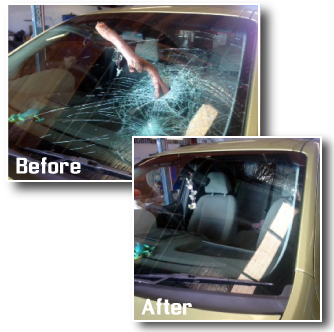 windscreen replacement before & after